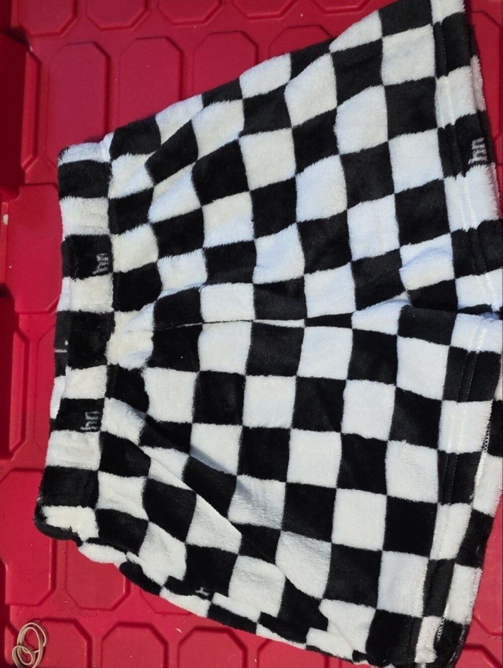 Victoria's Secret Black and White Checkerboard Plush Kids Shorts